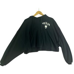 Ouija Mystifying Oracle Black Cropped Hoodie Graphic Sweatshirt XL Occult Goth